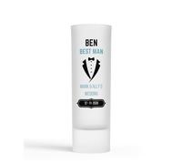 Personalised Best Man Tuxedo Design Shot Glass Wedding Gift for Usher, Groomsman, Father of the Bride & Groom - Customised Text Colours to Match Your Wedding Theme. (Dusty Blue)