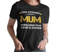 Personalised Best Mum Ever Mother Day T-Shirt Caring Mom Mum Mummy T-Shirt #MD4 Black 10