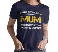 Personalised Best Mum Ever Mother Day T-Shirt Caring Mom Mum Mummy T-Shirt #MD4 Navy 10