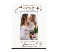 Personalised Best Mummy In The World White Photo Frame Gift Engraved