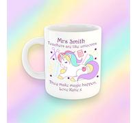 Personalised Best Teacher Unicorn Mug- Ideal to say Thank You, Leaving end of Term, Teacher's Day or Christmas