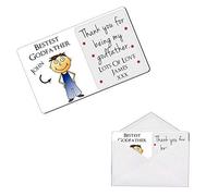 Personalised Bestest Godmother Godfather Metal Sentimental Keepsake Christening Gift Credit Card Sized Wallet/Purse Card (Godfather)