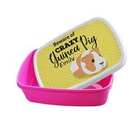 Personalised Beware of Crazy Guinea Pig Themed Lunch Box - Back to School, Gift for Children, Gift for Boy and Girl, Gift for Child, Lunch Bag.