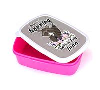 Personalised Beware of Crazy Napping Raccoon Lady Themed Lunch Box - Back to School, Gift for Children, Gift for Boy and Girl, Gift for Child, Lunch Bag.