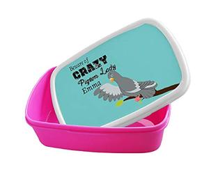 Personalised Beware of Crazy Pigeon Lady Themed Lunch Box - Back to School, Gift for Children, Gift for Boy and Girl, Gift for Child, Lunch Bag.