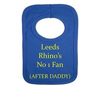 Personalised BIB - LEEDS RHINO'S - NO 1 Fan After Daddy - (NO Stickers)- Beautifully Embroided