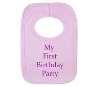 Personalised BIB - My First Birthday Party - (NO Stickers)- Beautifully Embroided (Pink)