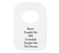 Personalised BIB - Swansea City Style- Grandad Taught ME- (NO Stickers)- Beautifully Embroidered