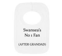 Personalised BIB - Swansea City Style- NO1 Fan After Grandad- (NO Stickers)- Beautifully Embroidered