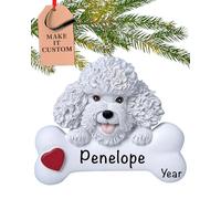Personalised Bichon Frise Dog Bone Ornament 2025 - Fast & Free 24h Customisation - Pet Christmas Ornaments for Tree - Custom Gift Wrapped Xmas Keepsake for Dog-Lovers