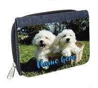 Personalised Bichon Frise Purse Dog Coin Denim Wallet Cute Puppy Ladies Birthday Cute Pet Gift ST019