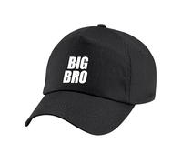 Personalised Big Bro or Big Sis Baseball Cap - Custom Name and Initial Hat for Kids, Adjustable Toddler Gift Black