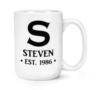 Personalised Big Letter Name & Est Date 15oz Large Mug Cup