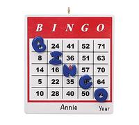 Personalised Bingo Ornament 2025 - Fast & Free 24h Customisation - Game Night Christmas Ornaments for Tree - Custom Gift Wrapped Lottery Ticket Keepsake for Women, Men