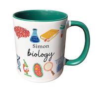 Personalised Biology Mug - Science Mug - Personalised Biology Teacher Mug - Biology Student Mug - Biology Teacher Gift (Yellow)
