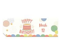 Personalised Birthday Banners - Happy Birthday Decorations for Kids’ Party - Girl Boy Banner - Colourful Dots 1 x 6ft Large Banner