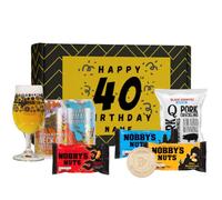 Personalised Birthday Beer Gift Set with Personalised Wooden Gift Box, Beer Glass & Snacks (Beavertown Collection (Neck Oil & Gamma Ray 330ml))