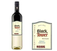 Personalised Birthday Black Tower White Wine Bottle Label for Any Occasion BL141