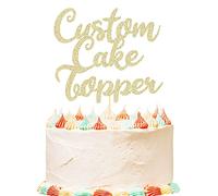 Personalised Birthday Cake Topper Customized Any Word Name Age Party Cake Decoration Double Sided Glitter Card 1st 10th 16th 18th 20th 21st 30th 40th 50th 60th 70th 80th Champagne Gold