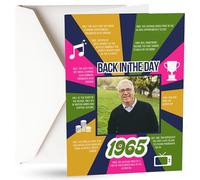 Personalised Birthday Card - Add up to 4 Photos & Custom Text Front and Inside - For Women or Men - Choose Design Template, Font Style & Colour - With Envelope | L2BP (Back In The Day)