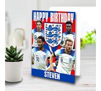 Personalised Birthday Card - Customise Any Name/Relation On The Cover - England Mens Football - Dimensions: 210 x 148 MM