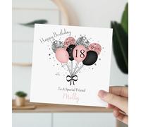 Personalised Birthday Card Female Girls Balloons Daughter Granddaughter 16th 18th 21st 30th 40th 50th 60th