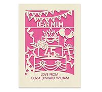 Personalised Birthday Card for Her Custom Happy Birthday Gift for Mum Dad Boys Women Granddaughter Keepsake Card for Daughter Girls at 1st 3rd 7th 13th 17th 21st 30th 50th 70th with Envelope (Fuchsia)