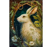 Personalised Birthday Card - Magical White Rabbit - Large A5 - Your Custom Message Printed On The Inside