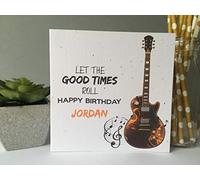 Personalised Birthday Card Male Boys Music Guitar 10th 11th 12th Son Grandson Uncle Brother Any Age