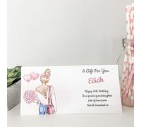 Personalised Birthday Card Money Gift Wallet Voucher Female Girl (Blonde Hair)