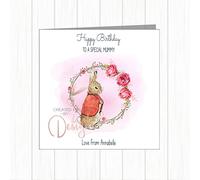 Personalised Birthday Card Peter Rabbit Female Mum Mummy Gran Grandma Granny Nonna Godmother