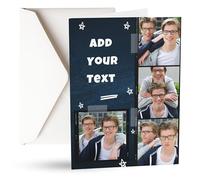 Personalised Birthday Cards for Men or Women - Add 4 Photos, Custom Text Front and Inside - Choose Template, Font & Colour - Personalised Card with Envelope | L2BP
