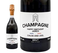 Personalised Birthday Champagne - 75cl Bottle with a Customisable Label