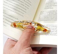 Personalised Birthday Flower Resin Bookmark, Thumb Ring Bookmark for Christmas Birthday Gifts, Custom Flower Handmade Thumb Ring Reading Accessories (December, Just One More Page)