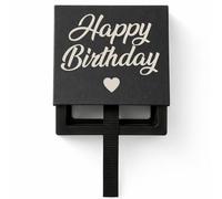 Personalised Birthday Gift Box for Jewellery - Custom Name or Number Engraved Necklace Box, Floating Display Case, Luxury Gift for Her, Women, Girls (Happy Birthday Heart)