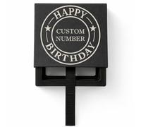 Personalised Birthday Gift Box for Jewellery - Custom Name or Number Engraved Necklace Box, Floating Display Case, Luxury Gift for Her, Women, Girls (Happy Birthday Any Number)