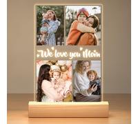 Personalised Birthday Gifts for Mum/Kids/Baby, Personalised Photo Frames with Night Light, Customised Picture Frame with Photos, Personalised Photo Gifts for Mum Girls Boys Pet Family