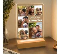 Personalised Birthday Gifts for Women & Men, Customised Photo Frames with Night Light, Personalised Acrylic Plaque, Personalised Couples Gifts for Anniversary, Birthday, Christmas