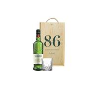 Personalised Birthday Glenfiddich Whisky Gift Set - Glenfiddich 12 Year Old Single Malt Scotch Whisky 70cl with Official Whisky Glass & Personalised Wooden Gift Box