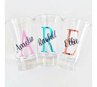 Personalised Birthday Initial Shot Glass Gifts for Her Girl Women Bestie Wine Glass 18th 21st 30th 40th 50th 60th 70th 80th Party Present Keepsake Milestone Idea