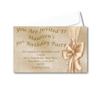 Personalised Birthday Invitations with Envelopes - Custom Party Invites - Pack of 50 - Any Age 16th 18th 21st 30th 40th 50th 60th 70th 80th - Surprise Party Option Available L11