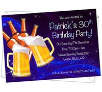 Personalised Birthday Party Invitations Invites 18th 21st 30th 40th 50th 60th 70th 80th BA 050 (Pack of 12)