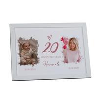 Personalised Birthday Photo Frame, Then and Now Pictures, Custom Age Celebration Keepsake 18th 21st 30th 40th 50th 60th 70th 80th 90th