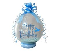 Personalised Birthday Stuffing Balloon Gift Kit, 18 Inch Clear POP ME Money Balloon with Confetti and Decorations, Available in 14 Colours (Light Blue)