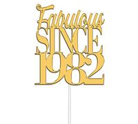 Personalised Birthday Topper Fabulous Since Any Year | Acrylic Custom Cake Topper | Personalised Cake Toppers | Personalised Cake Decorations - Gold
