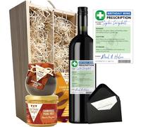 Personalised Birthday Wine Prescription Hamper with Red Wine & Gourmet Food