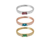 Personalised Birthstone Memorial Ring - Memorial Gift, Custom Name Ring for Women, Personalised Birthstone Rings, Engraved Promise Rings for Her, Sympathy Gift for Loss Of Loved One