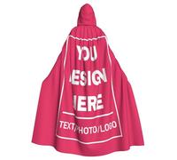 Personalised Black Cape with Photo Custom Halloween Costumes Hooded Cloak Unisex Print Any of Your Design Image/Text/Logo Custom Cloak Suit for Halloween Christmas Theme Role Playing Masquerade