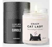 Personalised Black Cat Gifts - Luxury Soy Wax Candle - Vanilla, Jasmine, Sugared Almond - Makester
