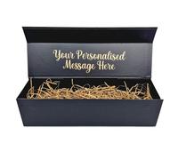 Personalised Black Champagne Wine Bottle Gift Box, Luxury Presentation Gift Box, Wedding, Birthday, Christmas Secret Santa, Engagement, Anniversary, Thank you, House Warming, Leaving Present